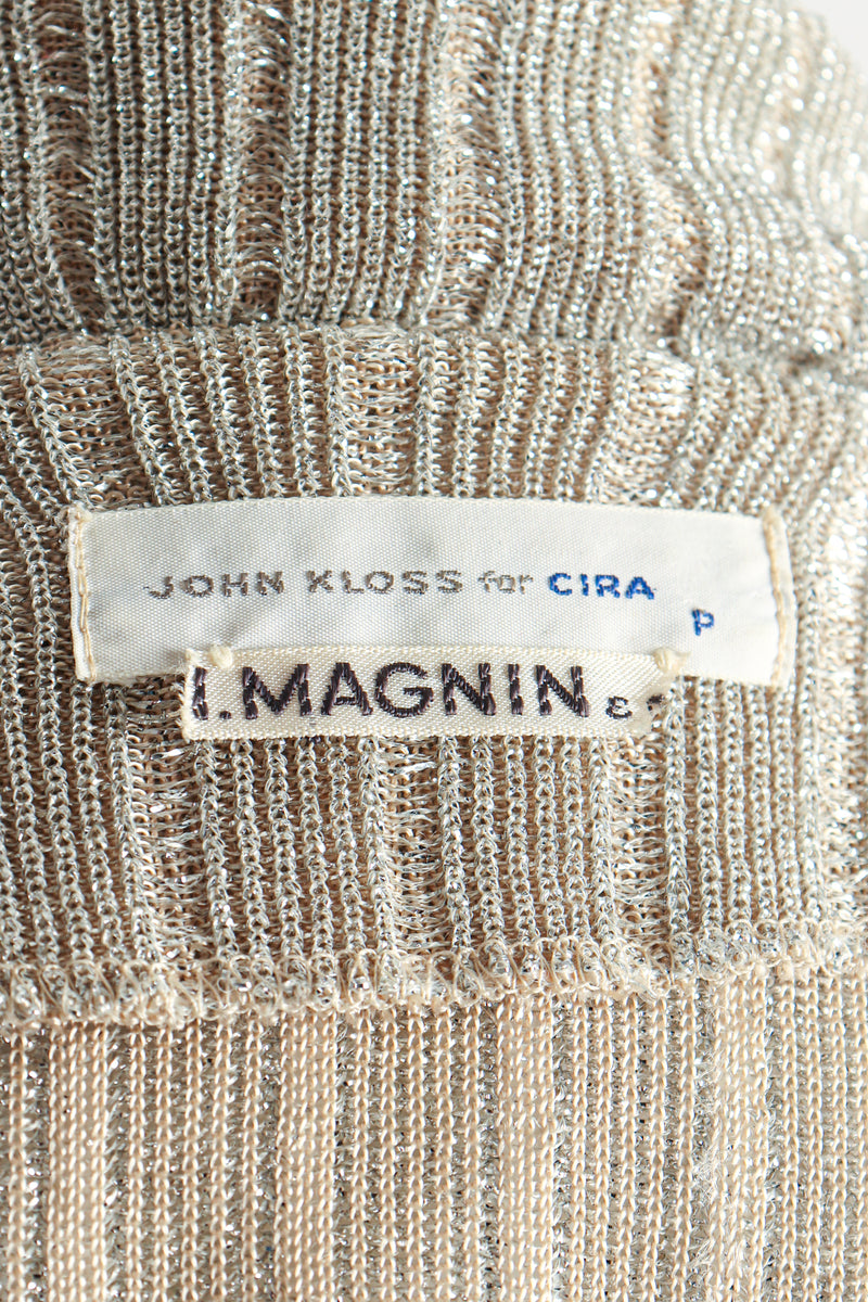 Vintage John Kloss for Cira Long Sheer Metallic Duster Sweater Label at Recess LA