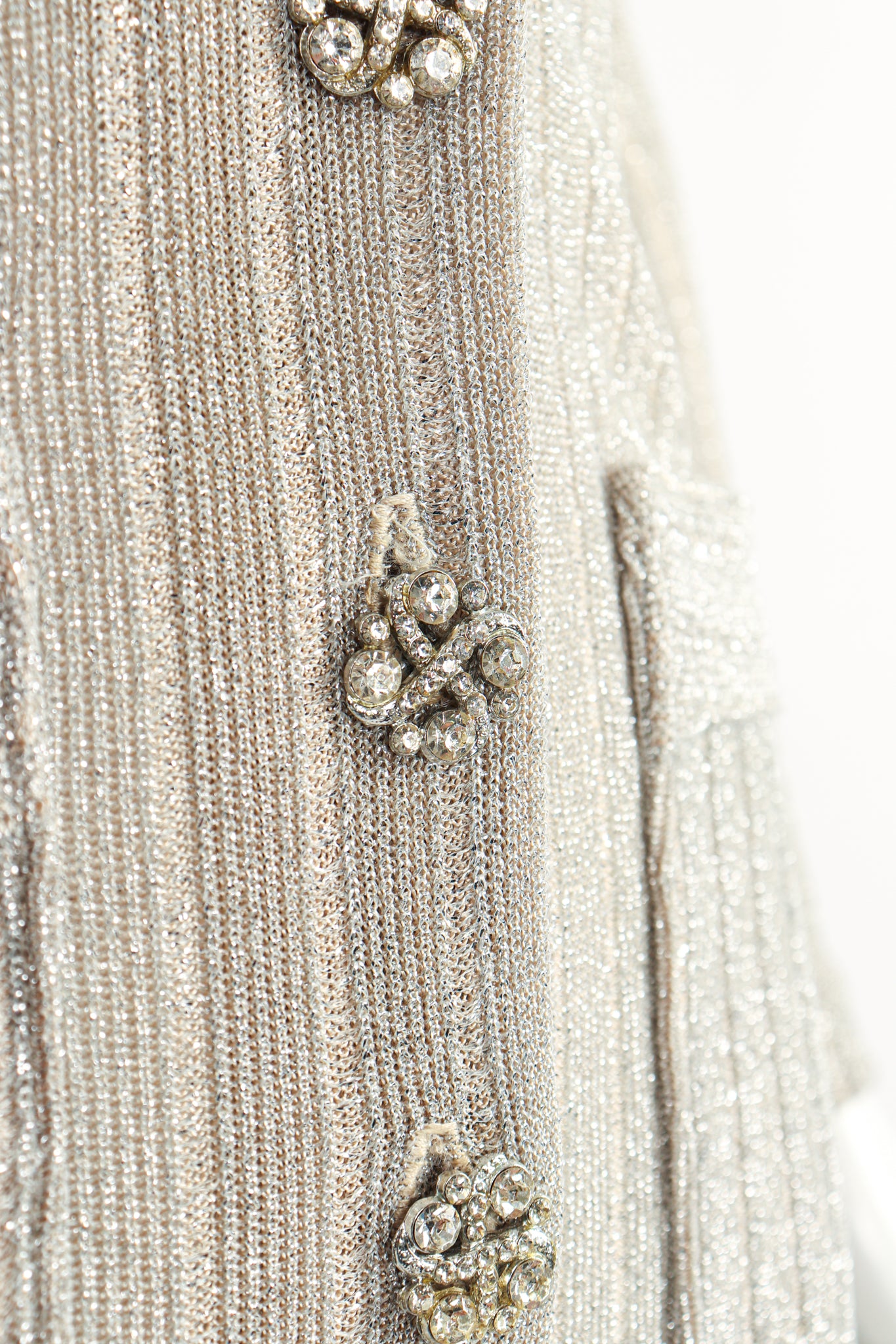 Vintage John Kloss for Cira Long Sheer Metallic Duster Sweater Button Detail at Recess LA