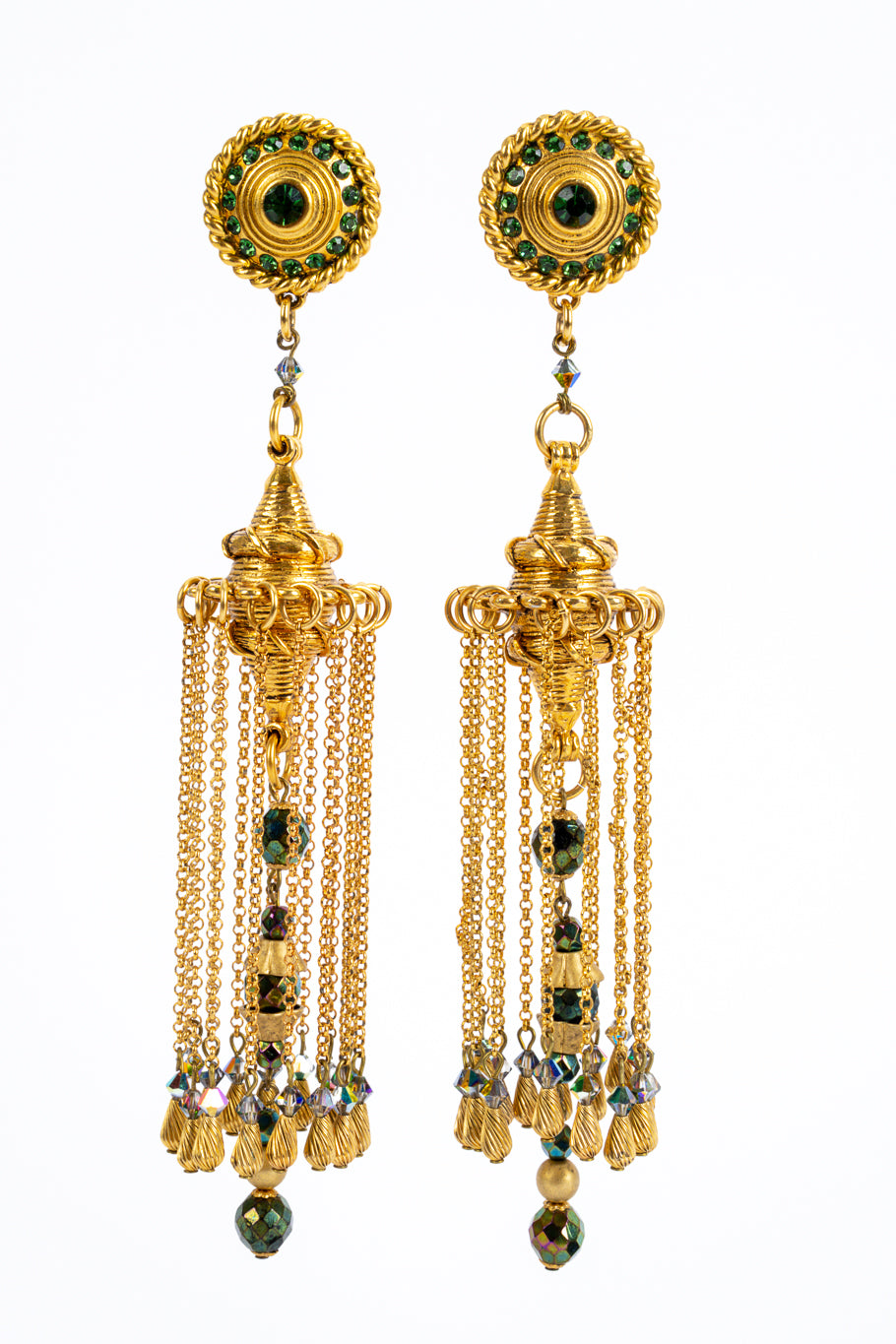 Statement chandelier fringe drop earrings by Claire Deve @recessla