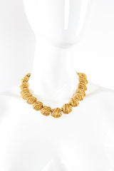 Vintage Clara Studio Wrap Textured Yarn Ball Dome Collar Necklace on mannequin at Recess LA