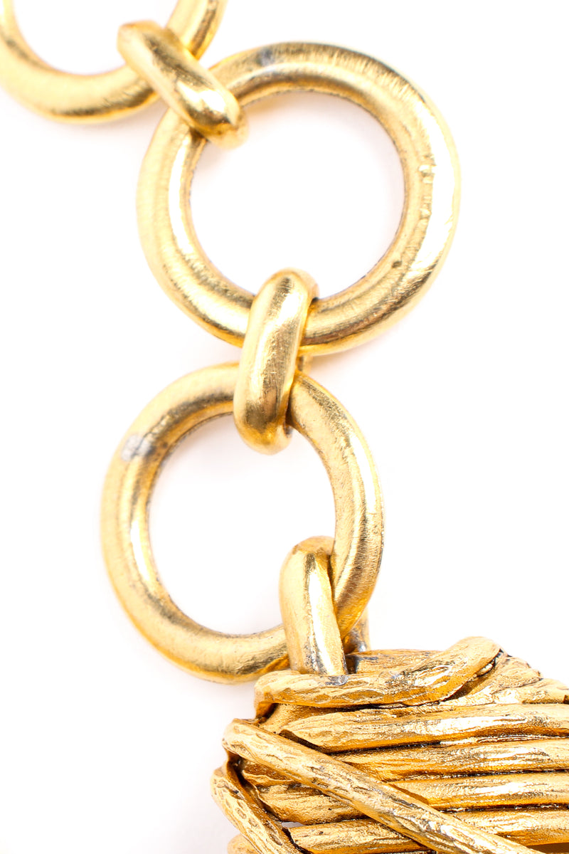 Vintage Clara Studio Wrap Textured Yarn Ball Dome Collar Necklace gold wear at Recess LA