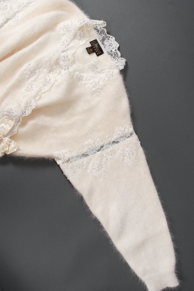 Vintage Classiques Lace Angora Sweater sleeve detail at Recess Los Angeles