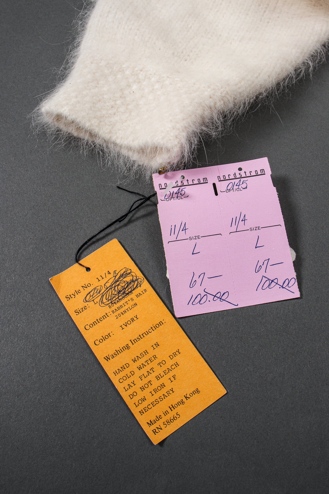 Vintage Classiques Lace Angora Sweater tags at Recess Los Angeles