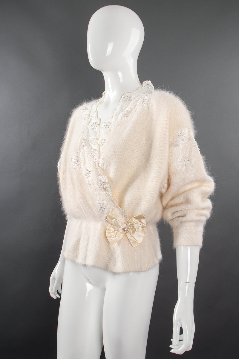 Vintage Classiques Lace Angora Sweater on Mannequin angle at Recess Los Angeles