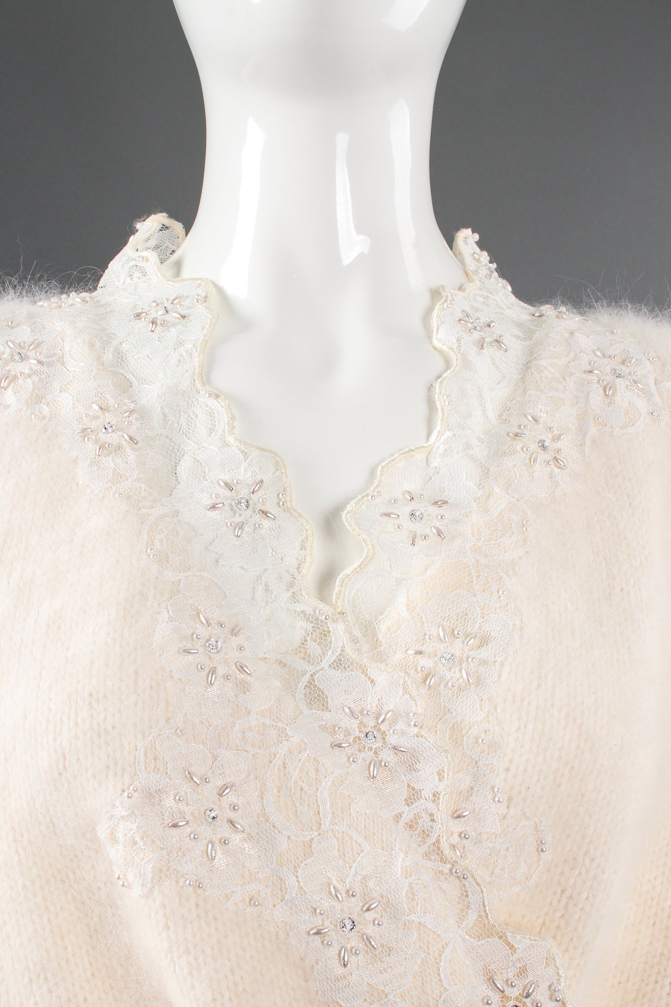 Vintage Classiques Lace Angora Sweater on Mannequin collar at Recess Los Angeles