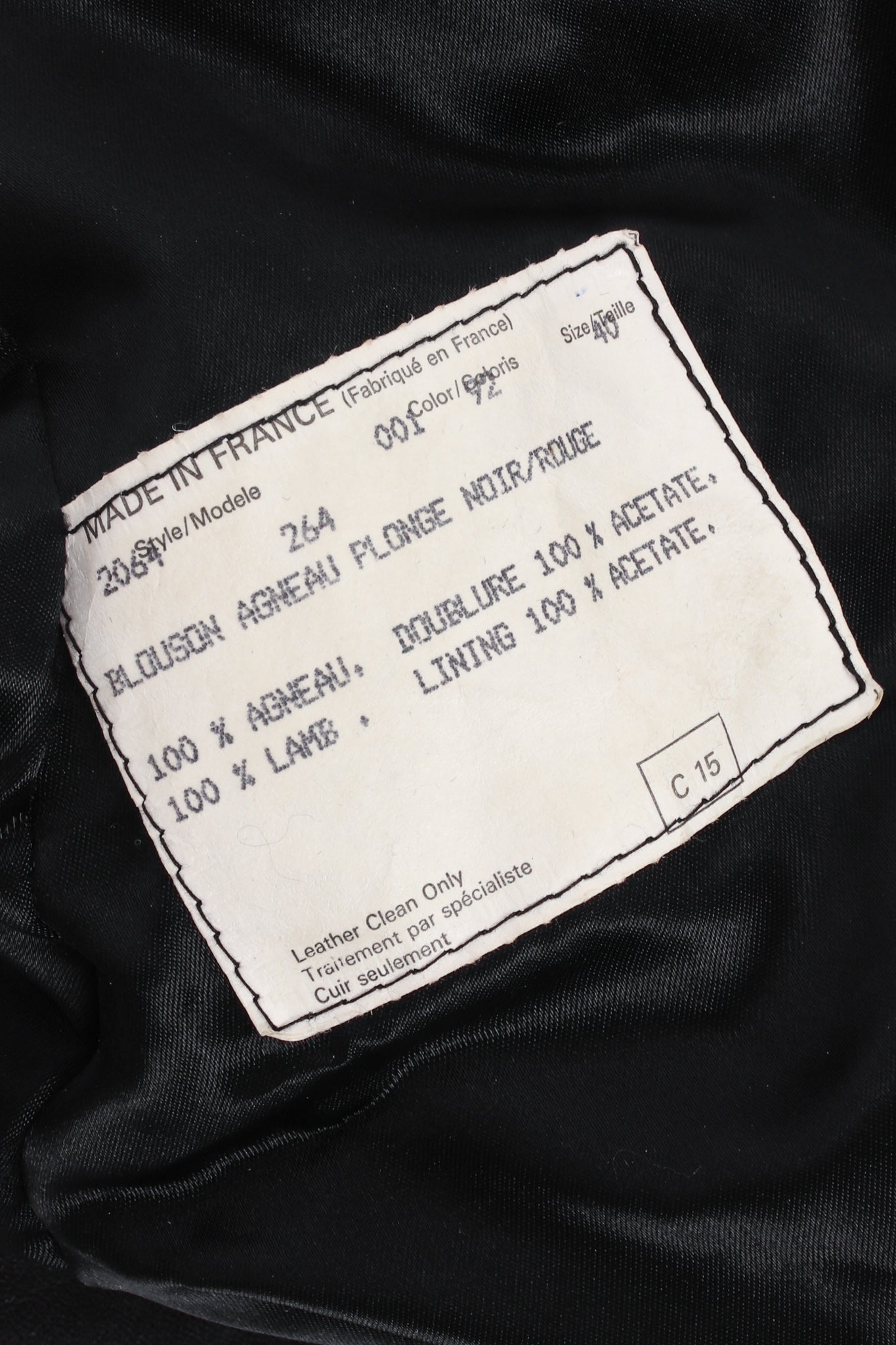 Vintage Claude Montana 1984 S/S Runway Leather Moto Jacket label at Recess LA