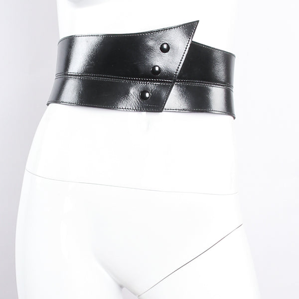 Vintage Claude Montana Vacher Wide Leather Cinch Belt – Recess display picture 2