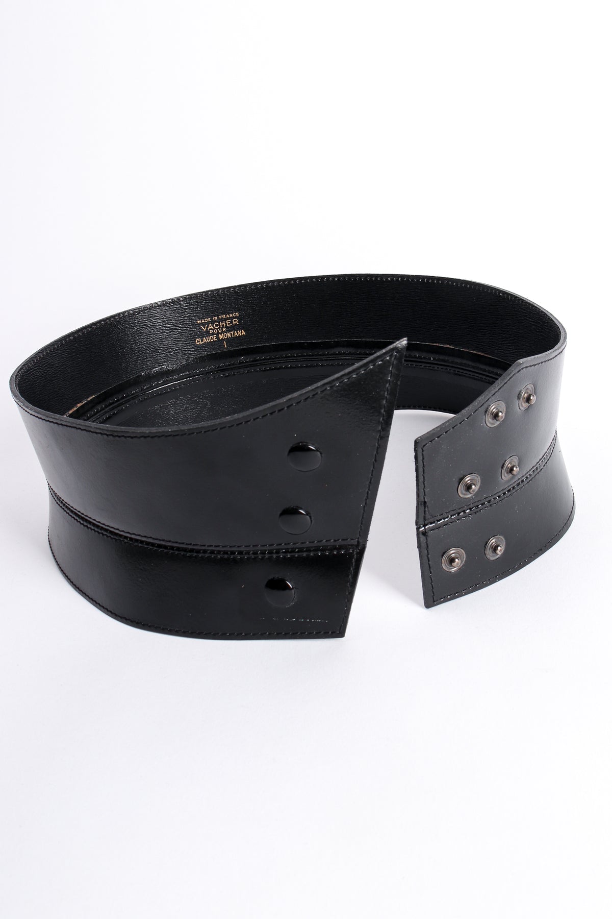 Vintage Claude Montana Vacher Wide Leather Cinch Belt – Recess display picture 1