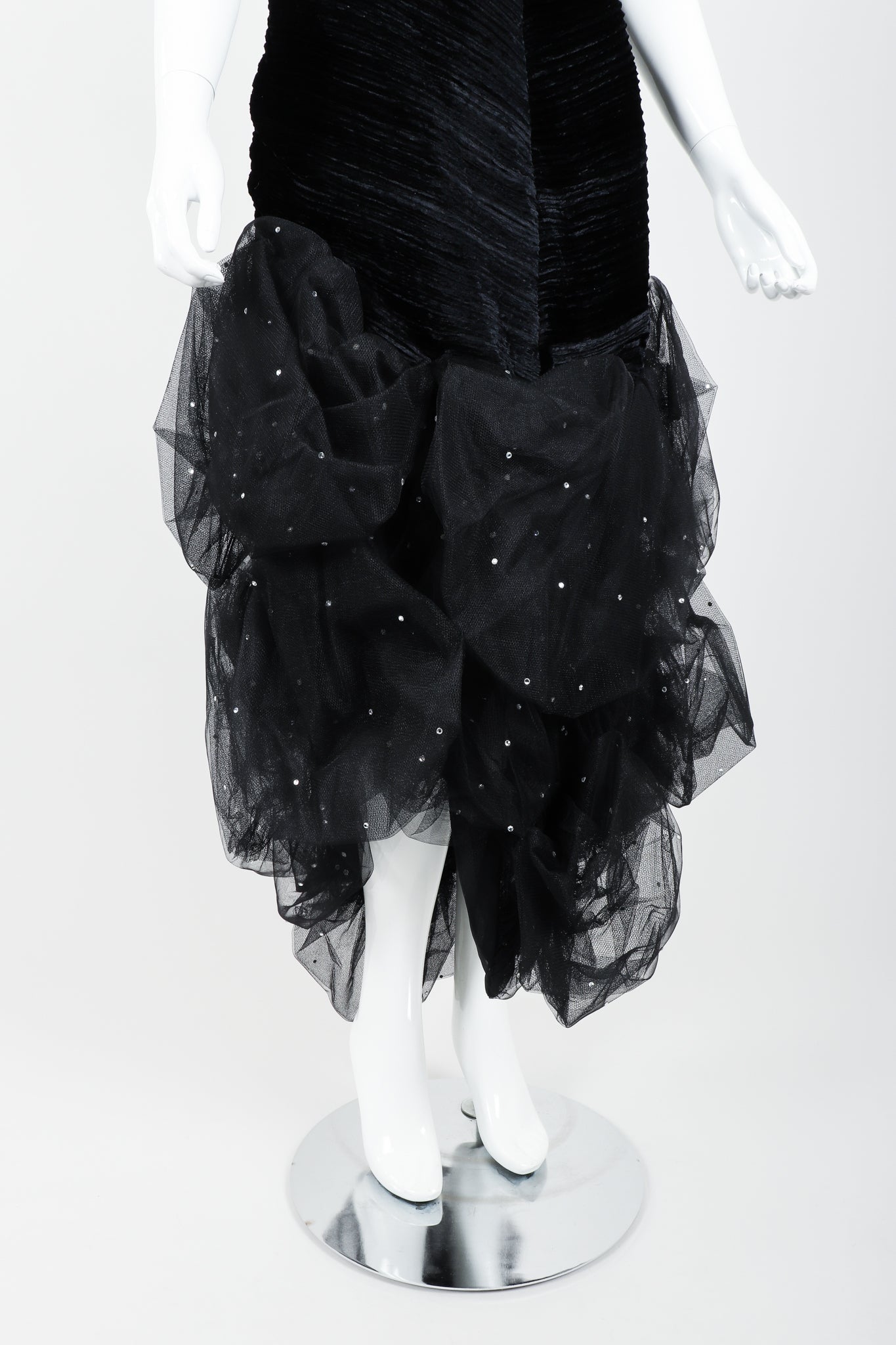 Vintage Claude Pétin Velvet Pouf Midi Dress on Mannequin skirt at Recess Los Angeles