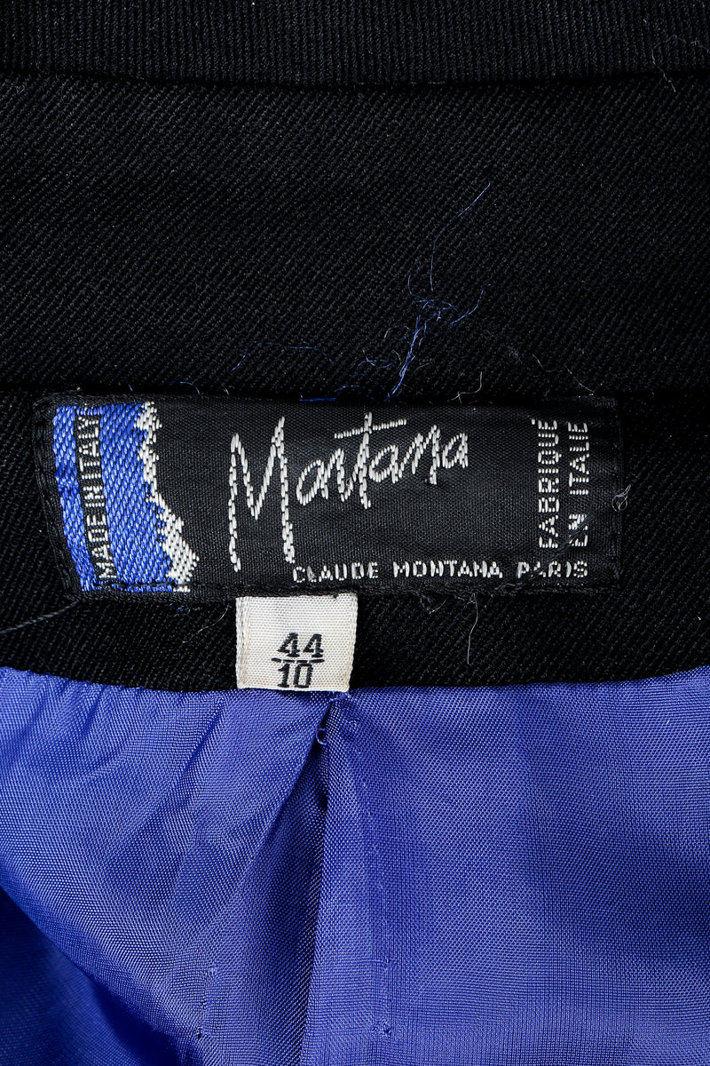 Vintage Claude Montana Label on Black