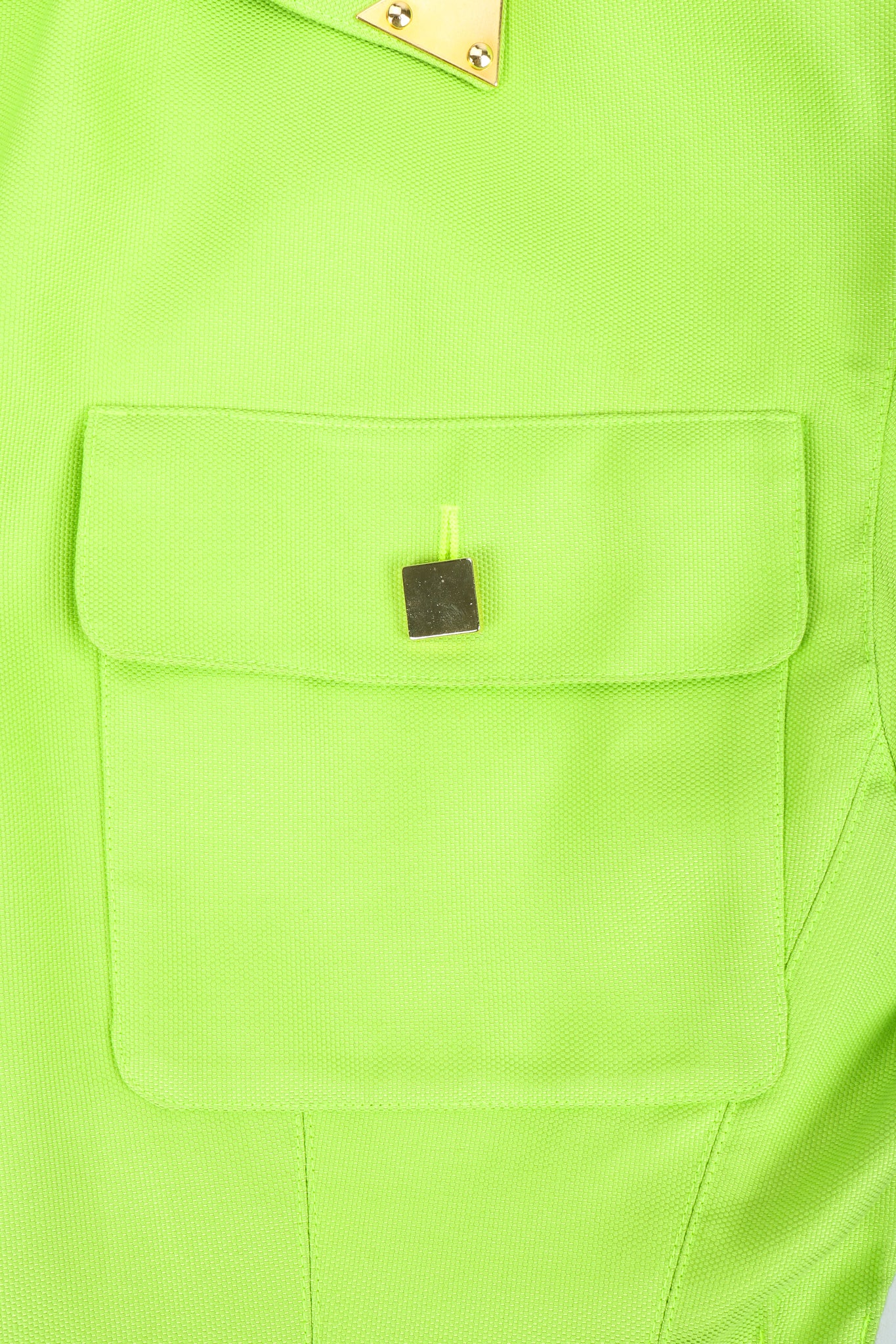 Vintage Claude Montana Neon Safari Zip Jacket pocket button detail