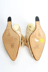 Vintage Claudio Merazzi Satin Lace Inward-Curved Heels sole detail @ Recess LA