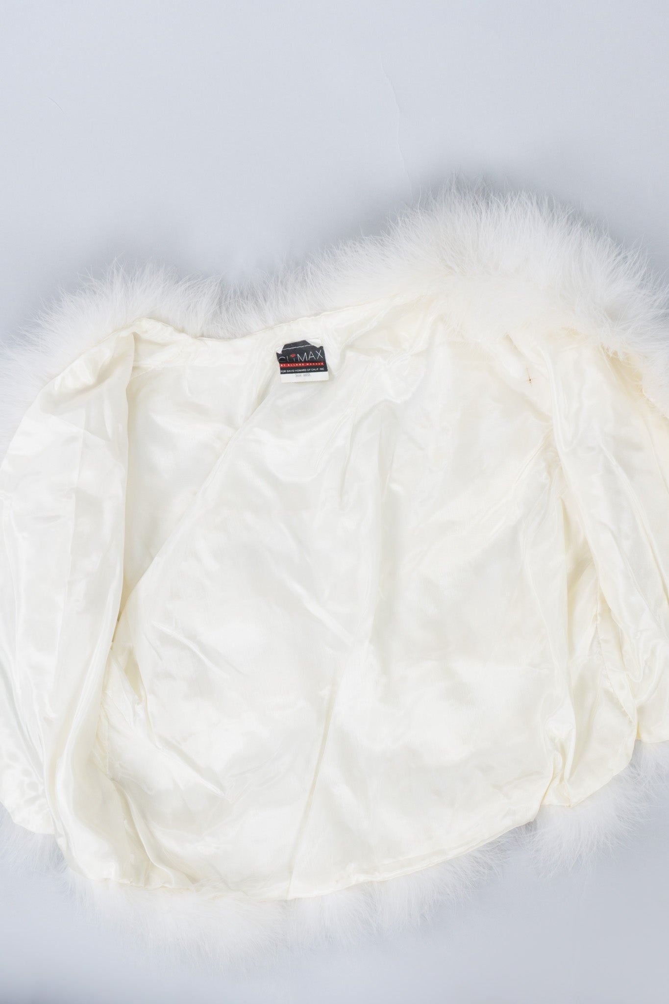 Climax Vintage Marabou Feather Chubby Bolero Shrug Wedding Jacket