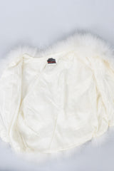 Climax Vintage Marabou Feather Chubby Bolero Shrug Wedding Jacket