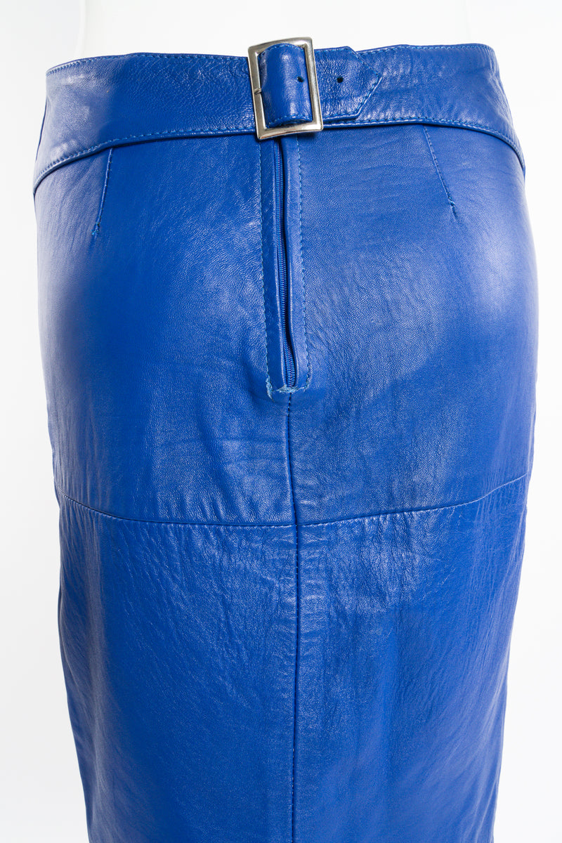 Vintage Climax Blue Leather Cutout Dress on Mannequin back waist at Recess Los Angeles