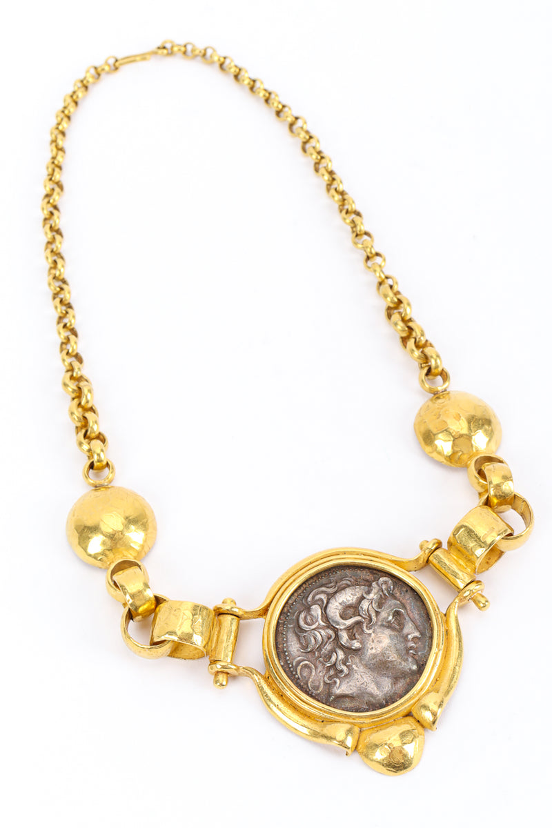 Vintage Roman Coin Pendant Necklace necklace diagonal @ Recess LA