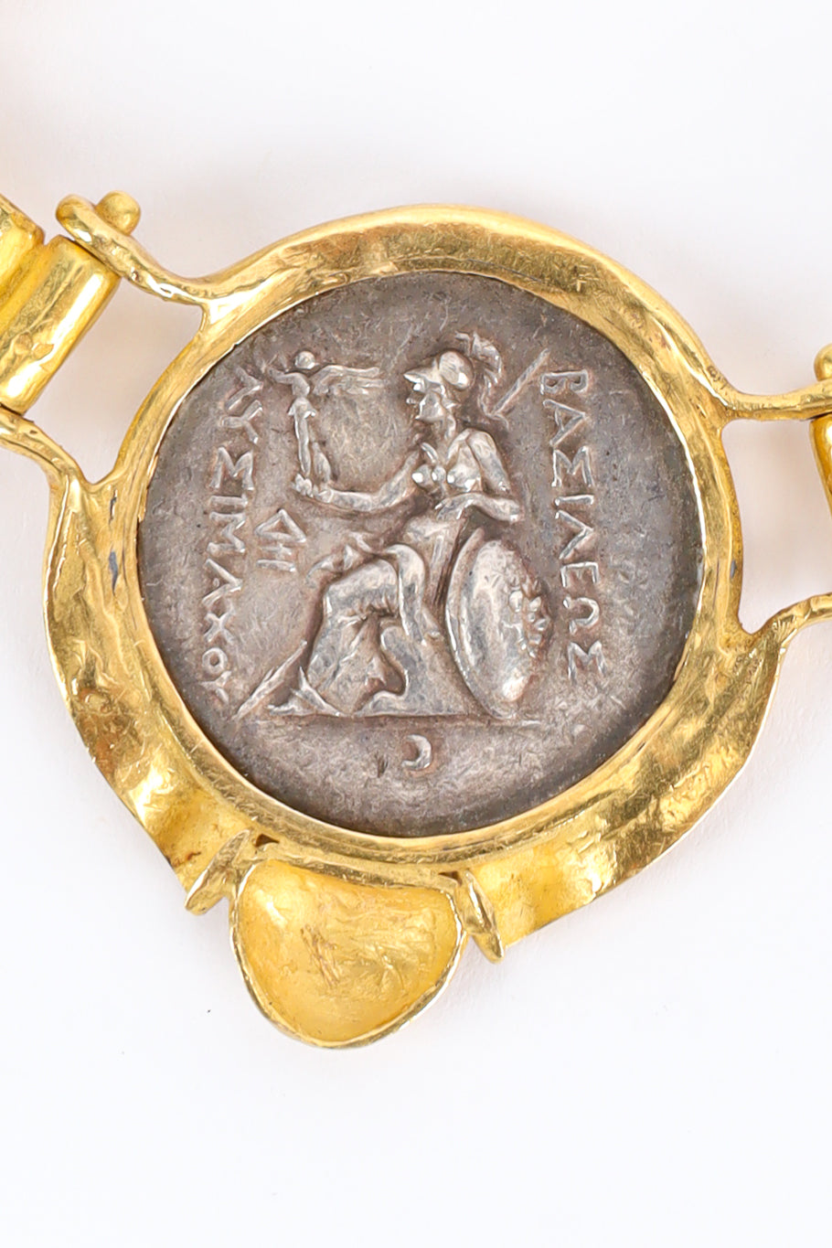 Vintage Roman Coin Pendant Necklace pendant back @ Recess LA