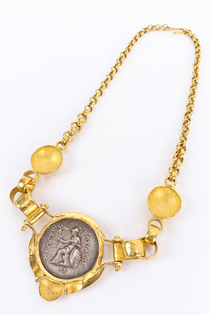Vintage Roman Coin Pendant Necklace back @ Recess LA