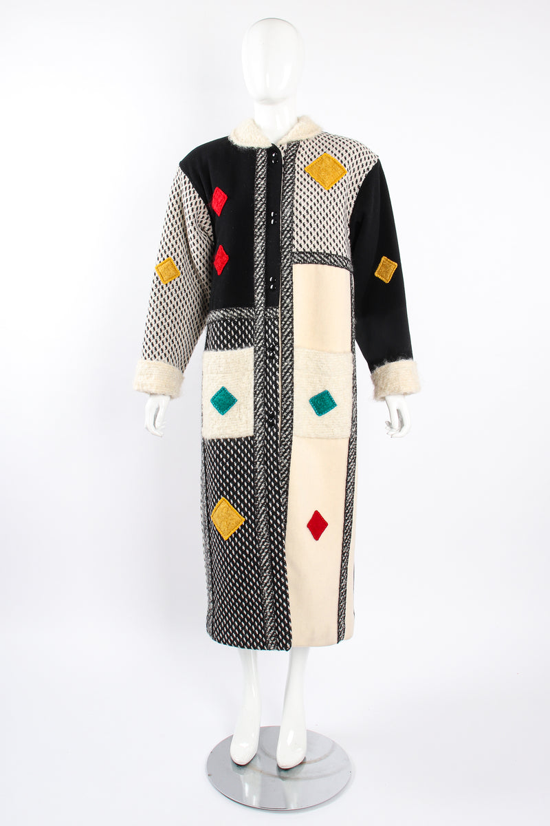 Vintage Coloratura Diamond Mondrian Car Coat on Mannequin front at Recess Los Angeles