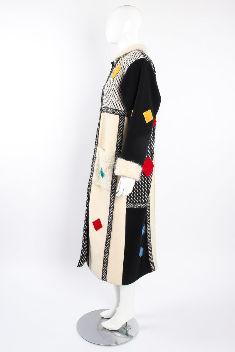 Vintage Coloratura Diamond Mondrian Car Coat on Mannequin side at Recess Los Angeles