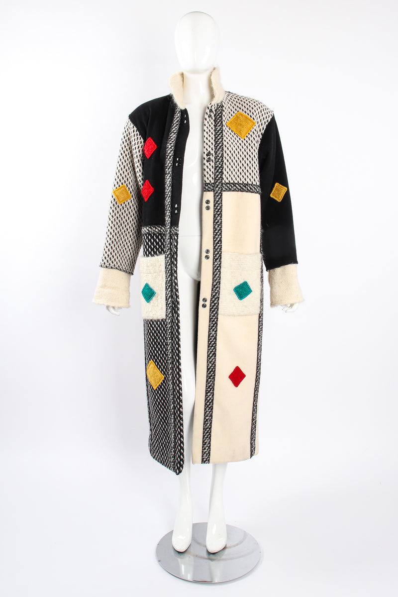 Vintage Coloratura Diamond Mondrian Car Coat on Mannequin open at Recess Los Angeles