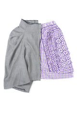 Comme des Garçons Mixed Media Draped Panel Gingham Skirt