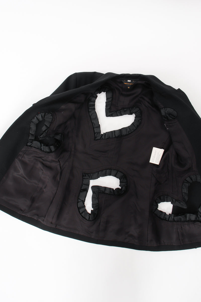 Vintage Comme des Garçons Ruffle Heart Cutout Jacket flat lining at Recess Los Angeles
