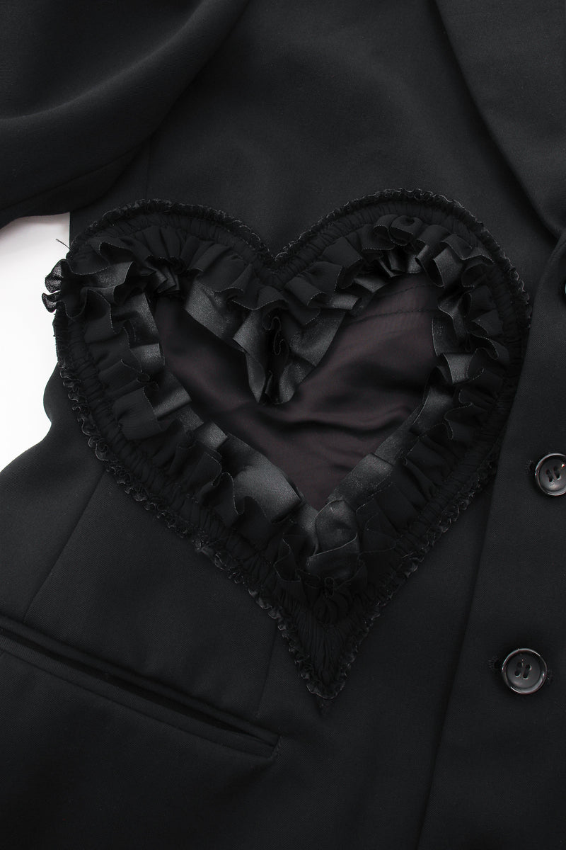 Vintage Comme des Garçons Ruffle Heart Cutout Jacket flat detail at Recess Los Angeles
