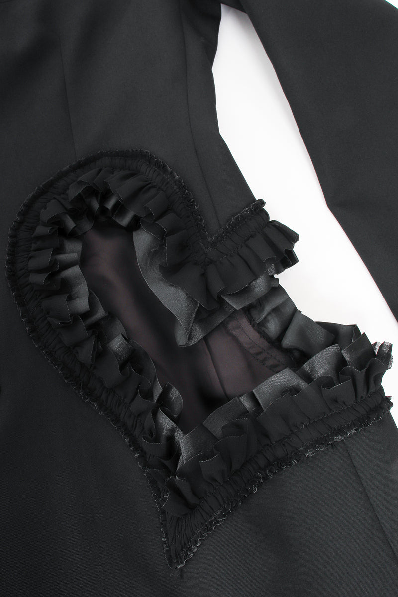 Vintage Comme des Garçons Ruffle Heart Cutout Jacket flat detail at Recess Los Angeles