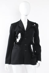 Vintage Comme des Garçons Ruffle Heart Cutout Jacket on Mannequin front at Recess Los Angeles