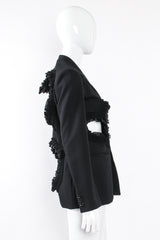 Vintage Comme des Garçons Ruffle Heart Cutout Jacket on Mannequin side at Recess Los Angeles