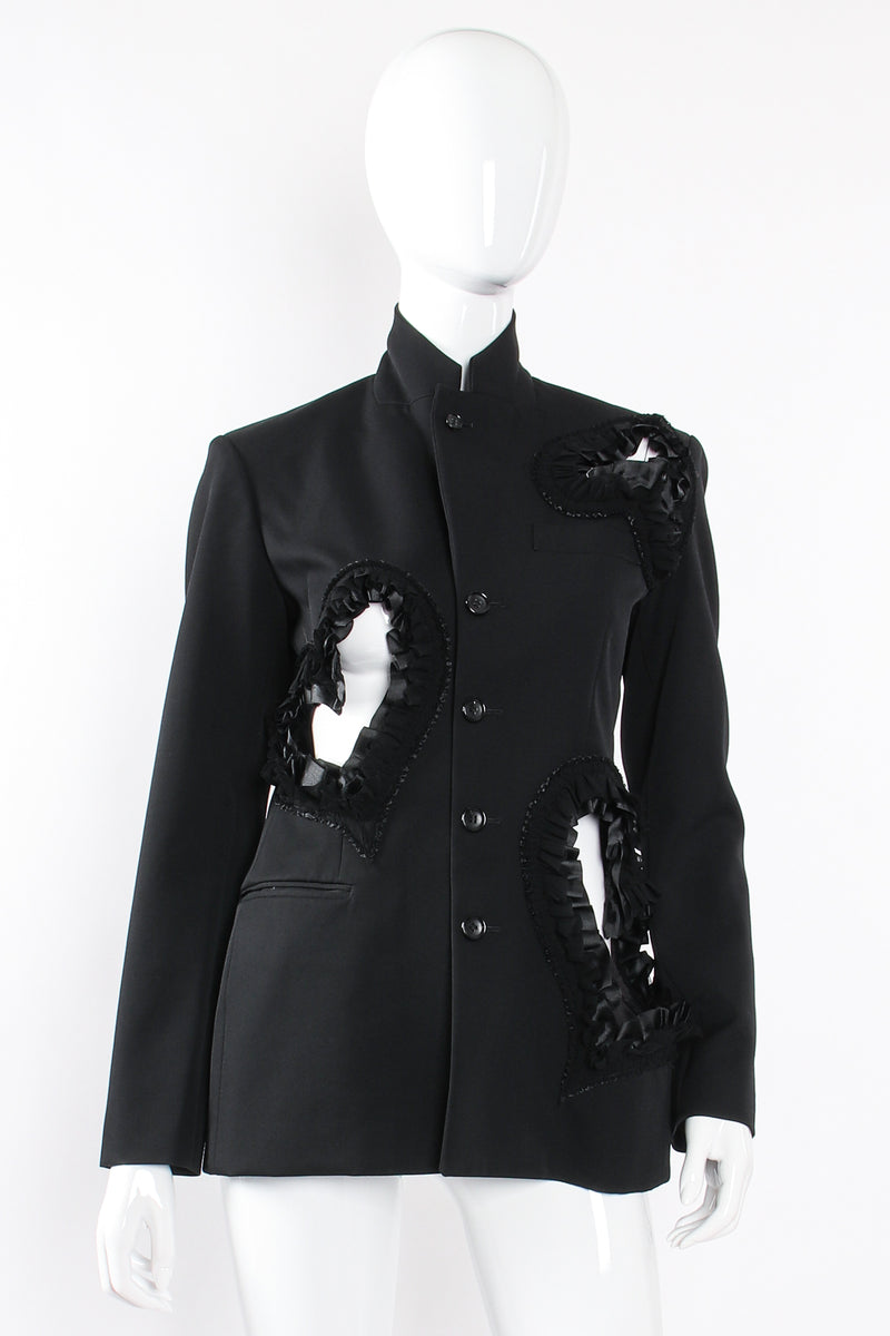 Vintage Comme des Garçons Ruffle Heart Cutout Jacket on Mannequin collar at Recess Los Angeles