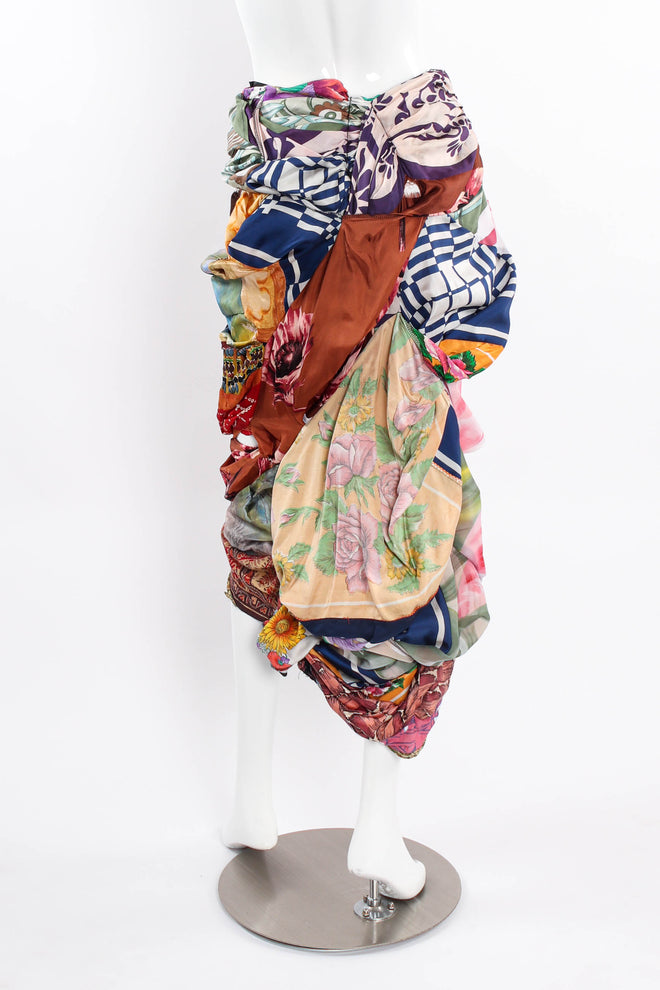 Vintage Commes Des Garçons Patchwork Tucked Skirt mannequin back @ Recess LA