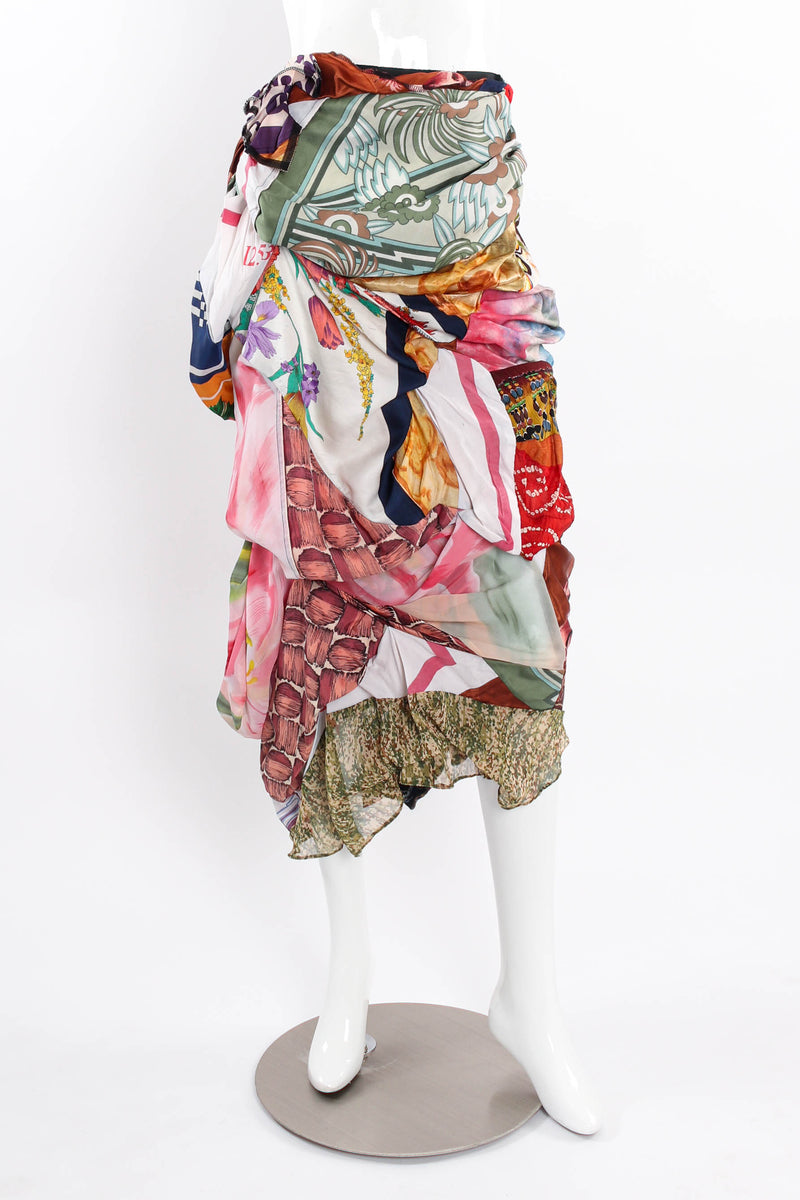 Vintage Commes Des Garçons Patchwork Tucked Skirt mannequin front @ Recess LA