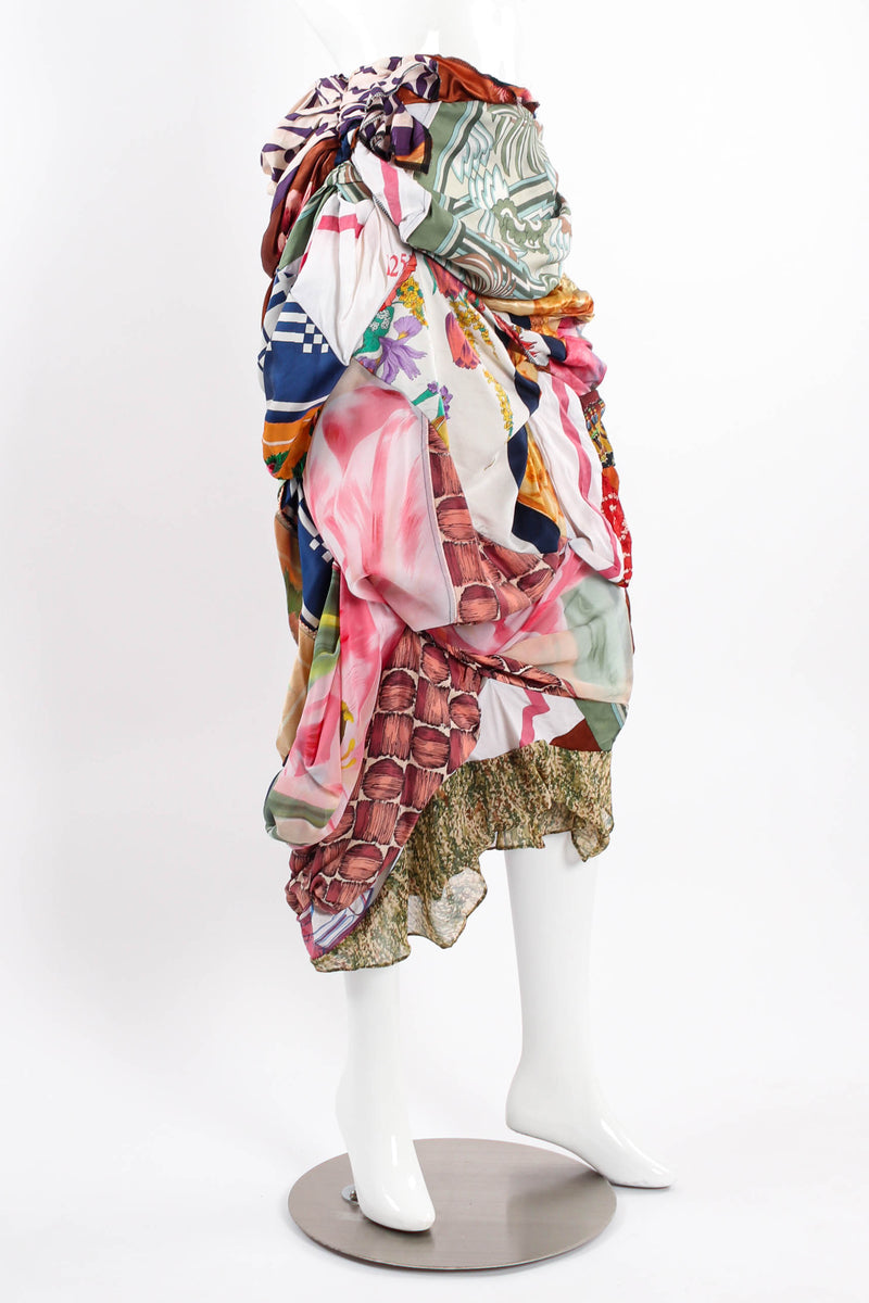 Vintage Commes Des Garçons Patchwork Tucked Skirt mannequin angle @ Recess LA