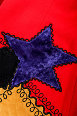 Recess Los Angeles Vintage Complice Multicolor Red Velvet Stars Hearts Patchwork Embroidery Wool Suit Jacket