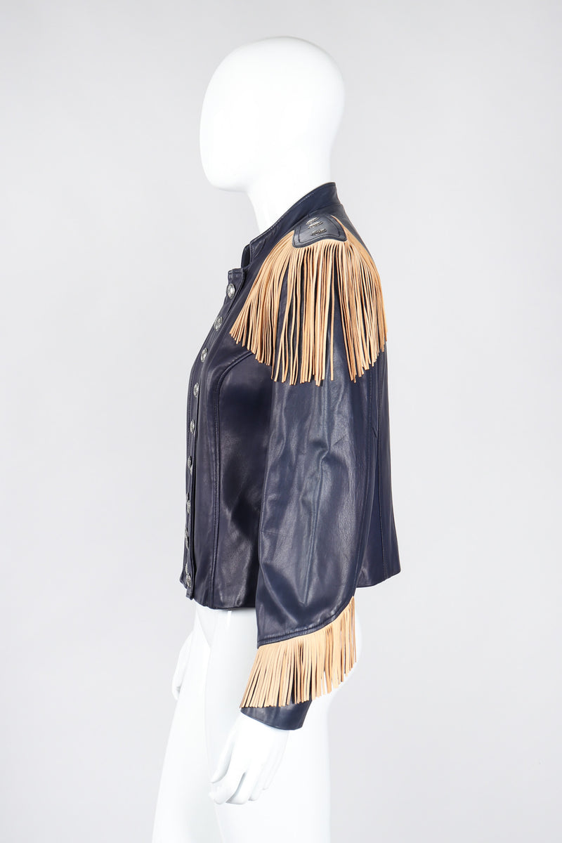 Recess Los Angeles Vintage Continental Fringed Epaulette Cavalry Leather Jacket