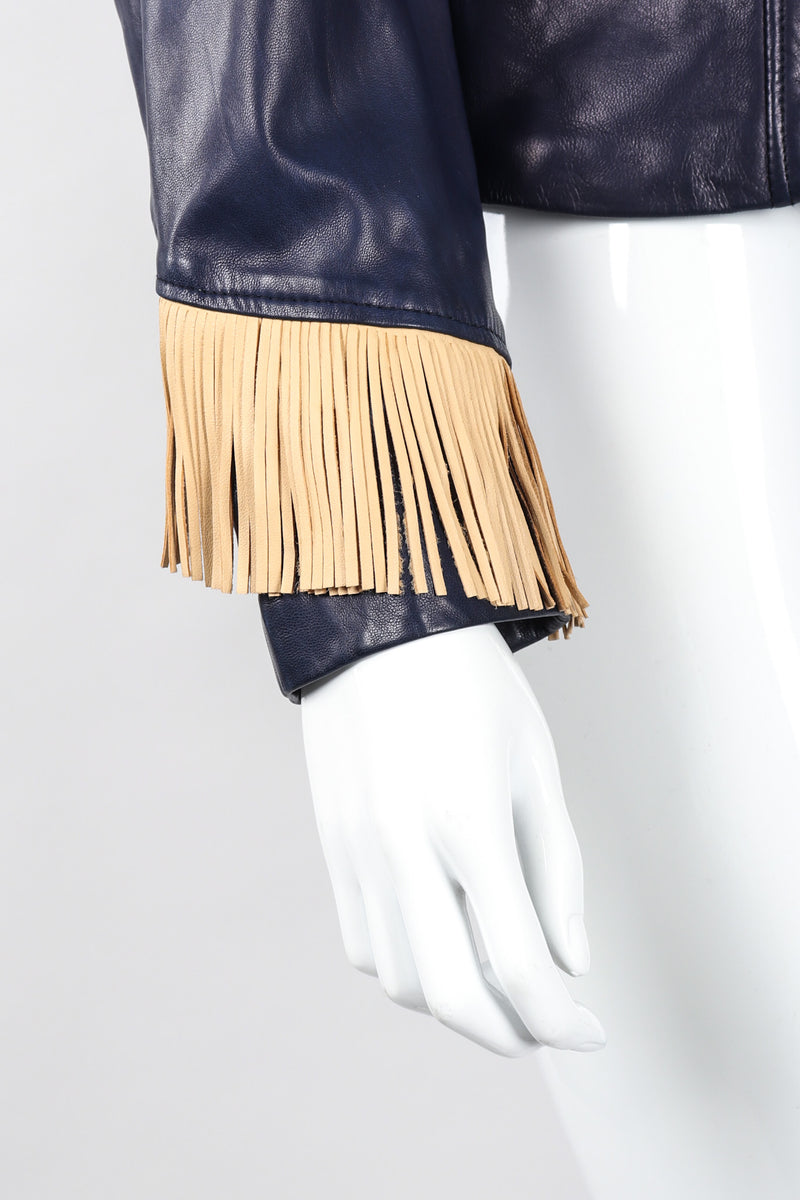 Recess Los Angeles Vintage Continental Fringed Epaulette Cavalry Leather Jacket