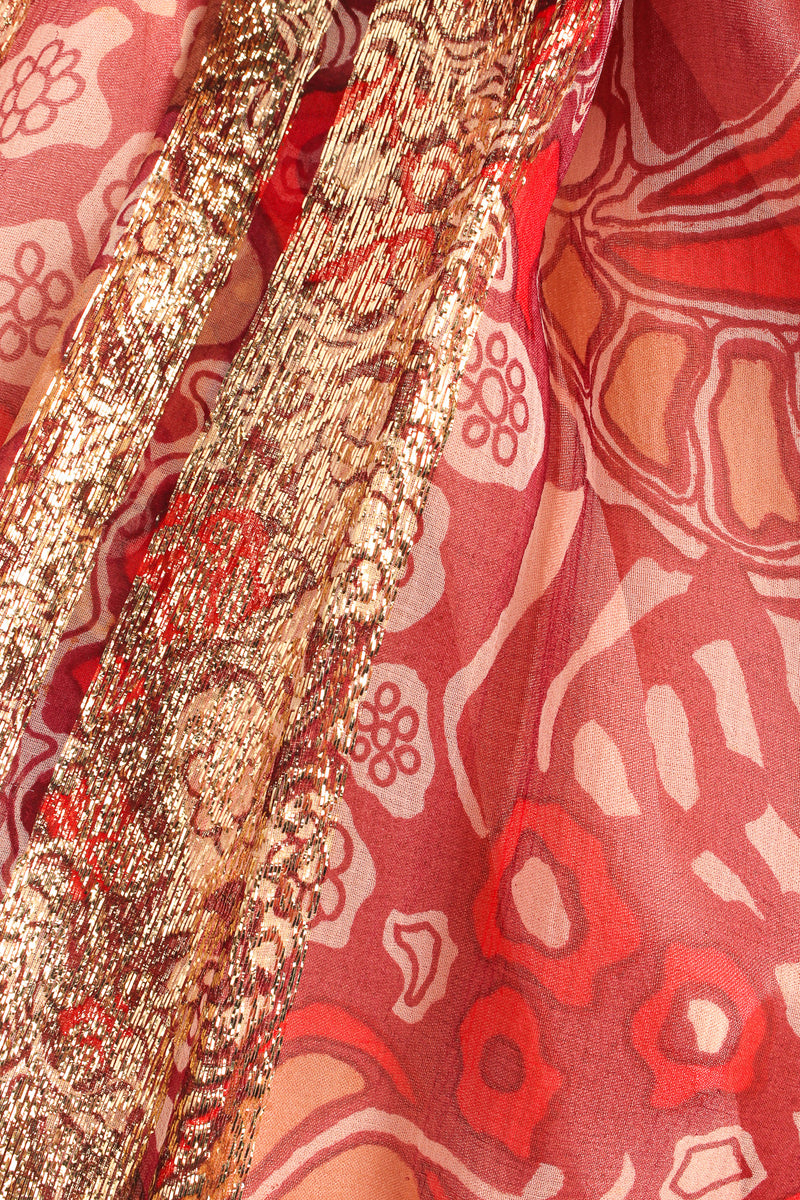 Vintage Countess Alexander Metallic Moiré Pleated Silk Dress metallic and abstract print @ Recess LA