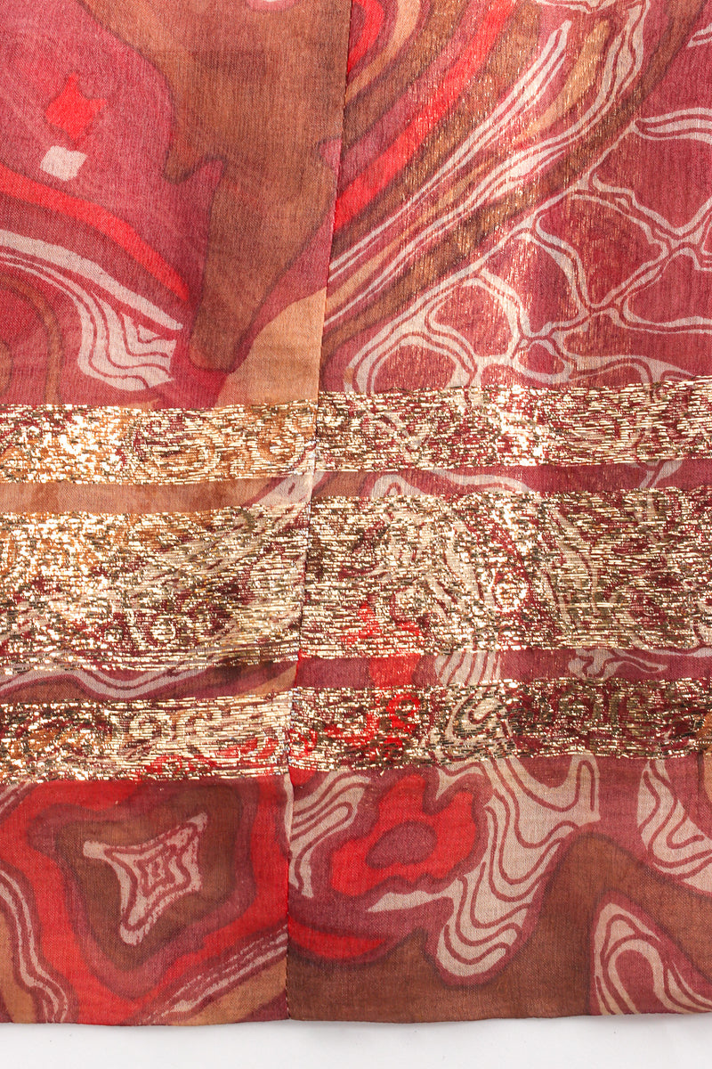 Vintage Countess Alexander Metallic Moiré Pleated Silk Dress dress hemline @ Recess LA