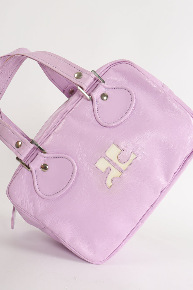 Vintage Courreges Patent Crinkle Bowler Bag at Recess Los Angeles