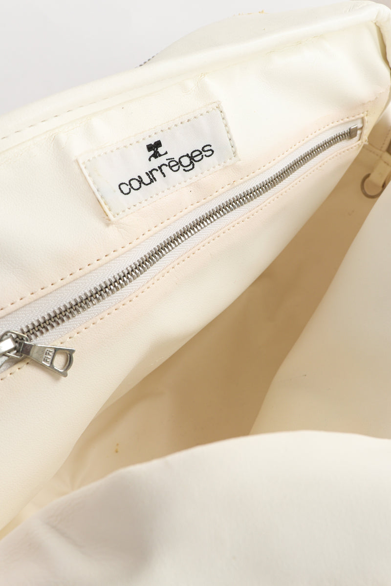 Vintage Courreges Patent Crinkle Bowler Bag Label at Recess Los Angeles