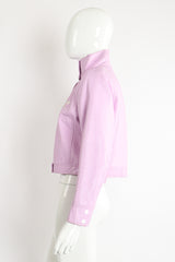 Vintage Courreges Lilac Patent Crinkle Jacket on Mannequin Side at Recess Los Angeles