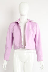 Vintage Courreges Lilac Patent Crinkle Jacket on Mannequin Front Open at Recess Los Angeles