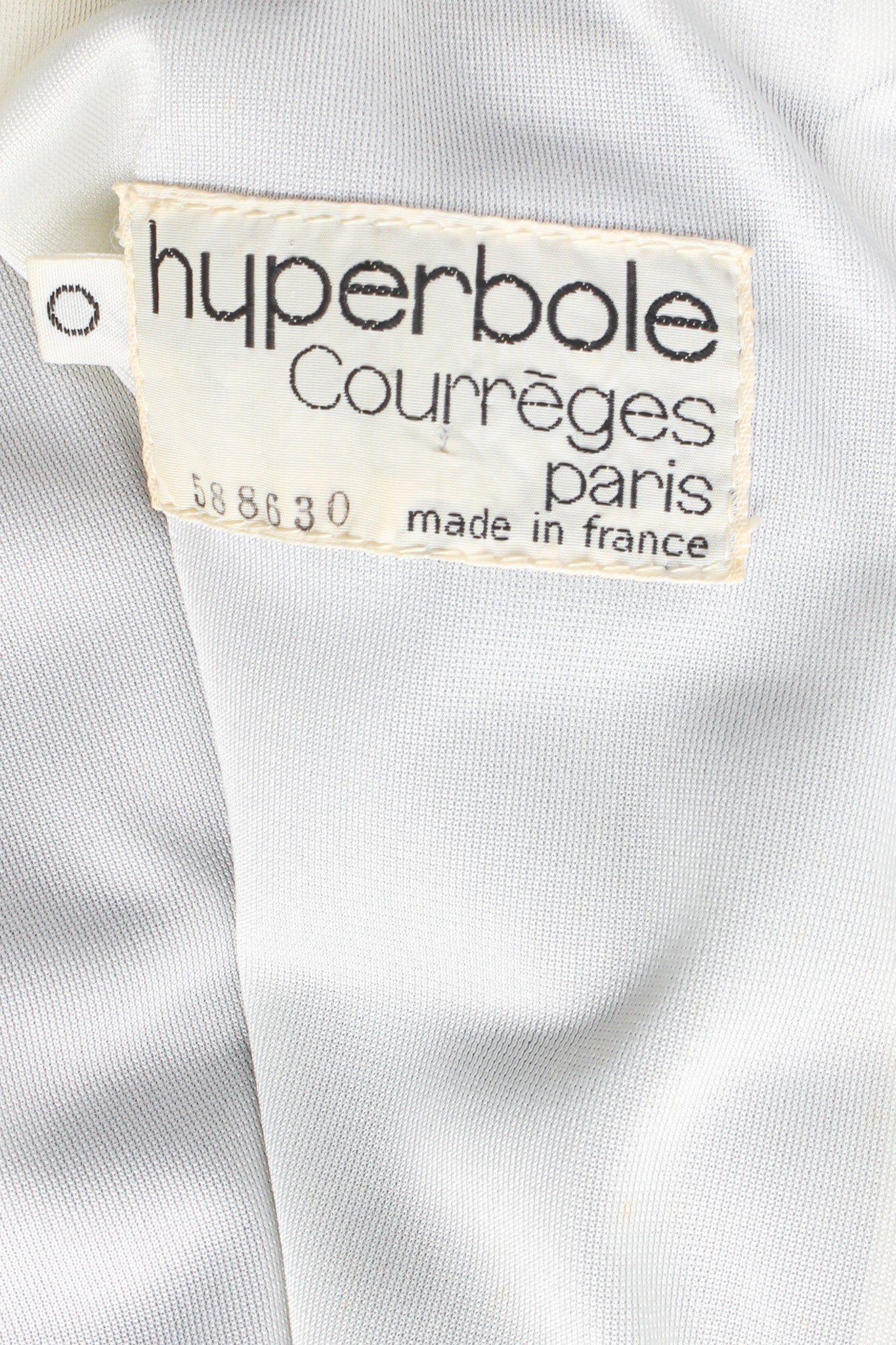 Vintage Courréges 1970s Pleated Tennis Dress label/size tag @ Recess Los Angeles