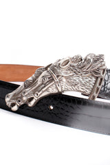 Vintage Couture New York Wild Horses Silver Buckle Belt at Recess Los Angeles