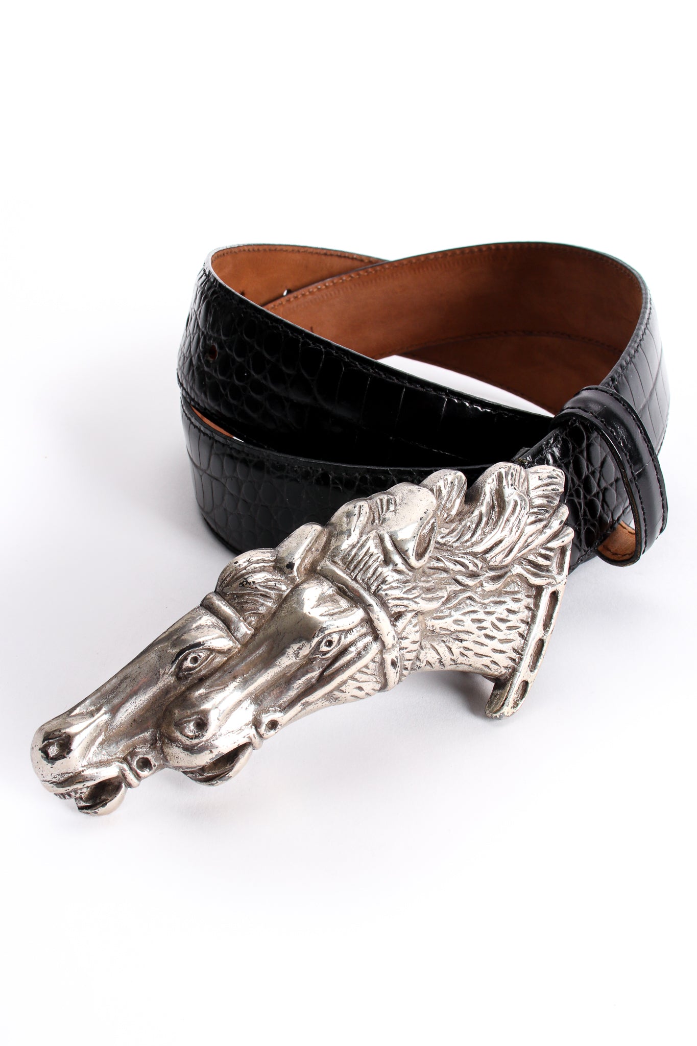 Vintage Couture New York Wild Horses Silver Buckle Belt at Recess Los Angeles
