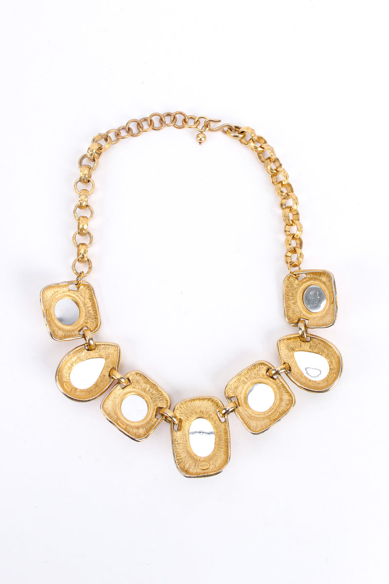 Vintage Craft Multi-Colored Gem Framed Necklace reverse side flat @ Recess LA