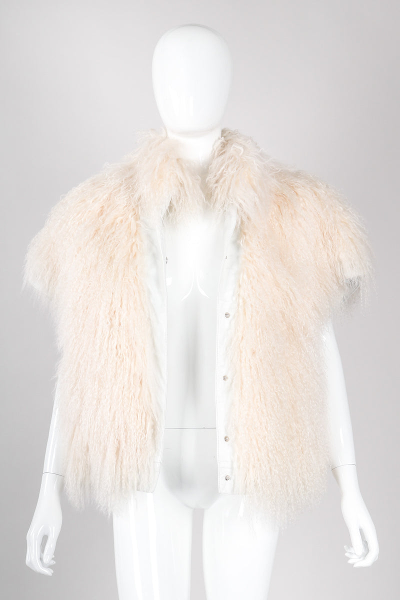 Recess Los Angeles Vintage Mongolian Lamb Silky Fur Leather Rocker Vest