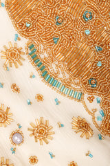 Recess Los Angeles Vintage Creative Creations Beaded Silk Elephant Collar Drop Waist Gown